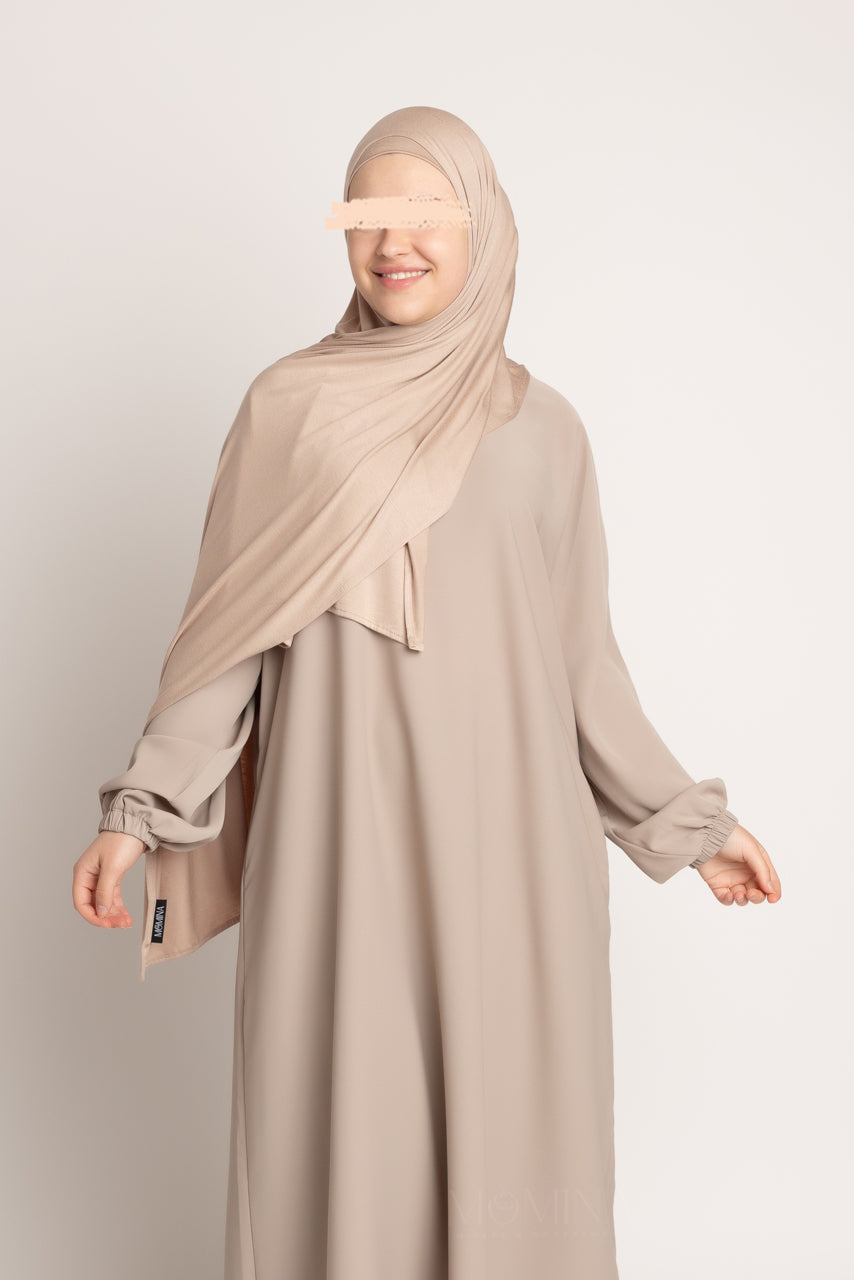 Matching Premium Jersey Hijab & Undercap Set - Sand