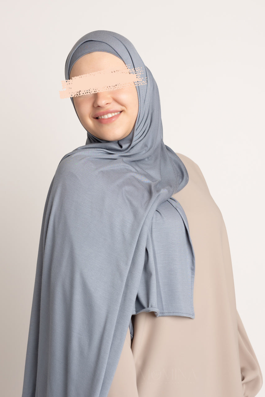 Matching Premium Jersey Hijab & Undercap Set - Sky Blue