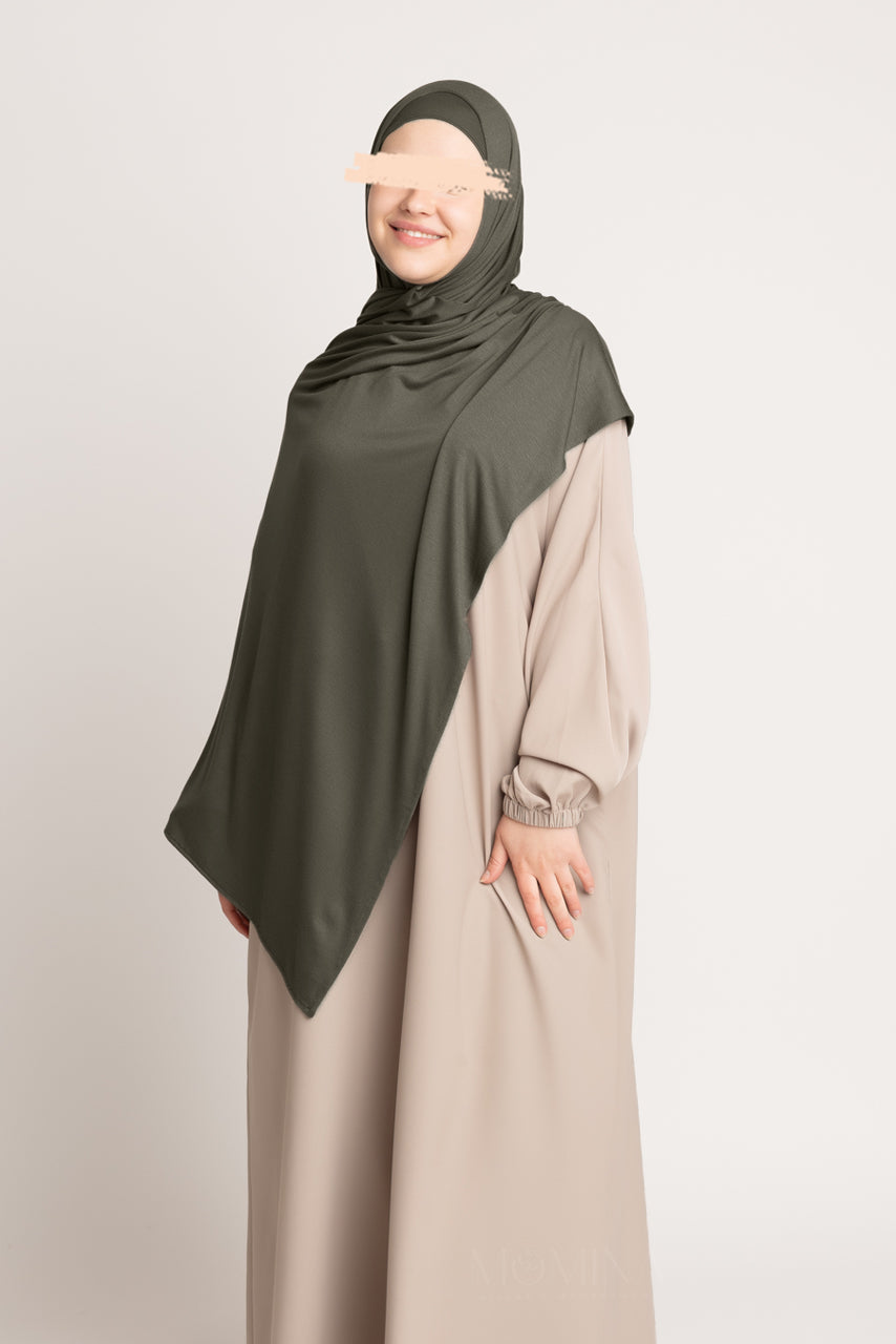 Premium Maxi Jersey Hijab - Gun Metal