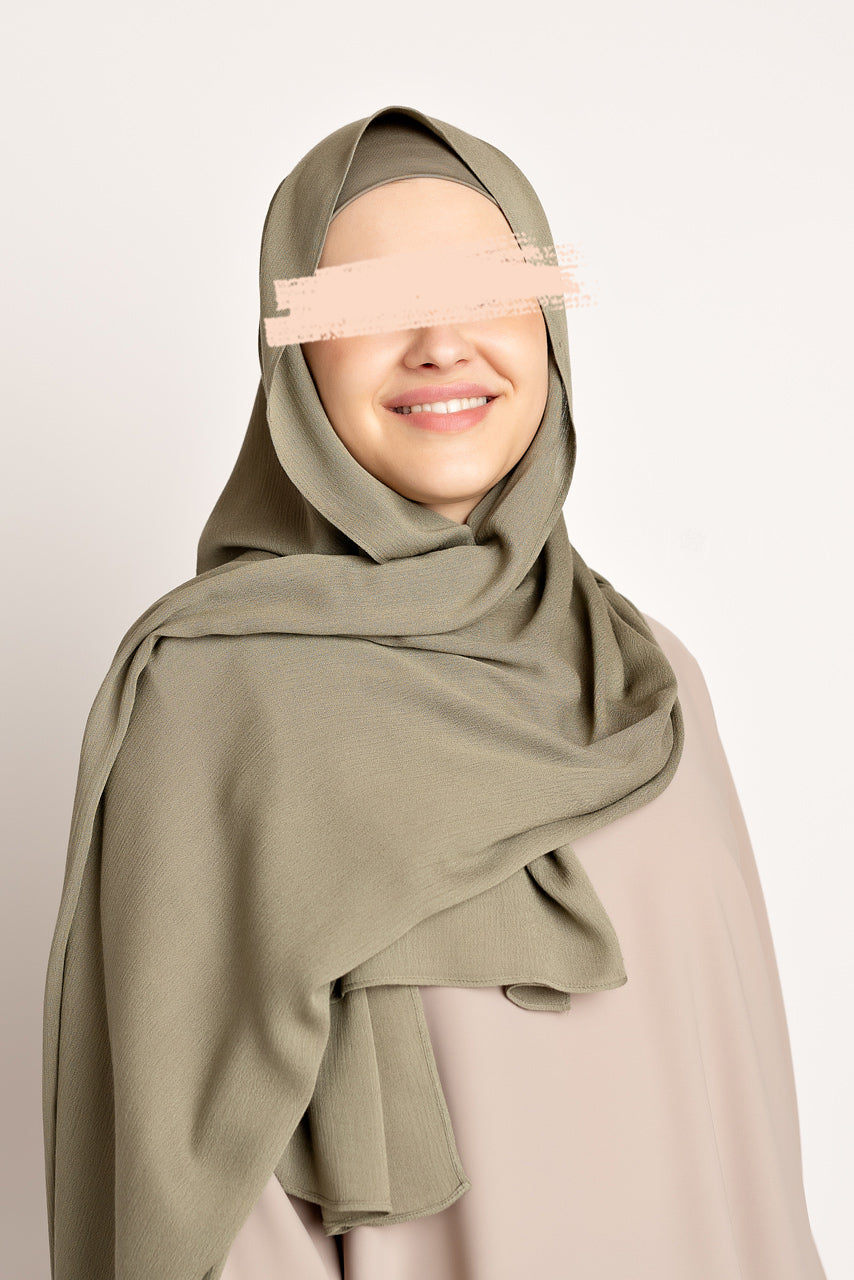 Matching Premium Rayon Hijab & Undercap Set - Dark Sage