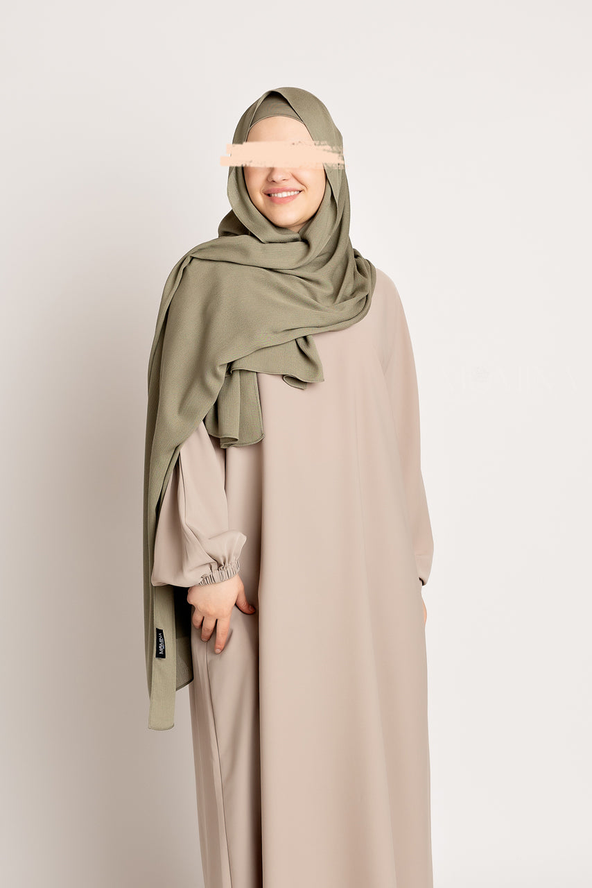 Matching Premium Rayon Hijab & Undercap Set - Dark Sage