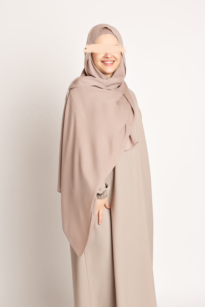 Matching Premium Rayon Hijab & Undercap Set - Light Mocha