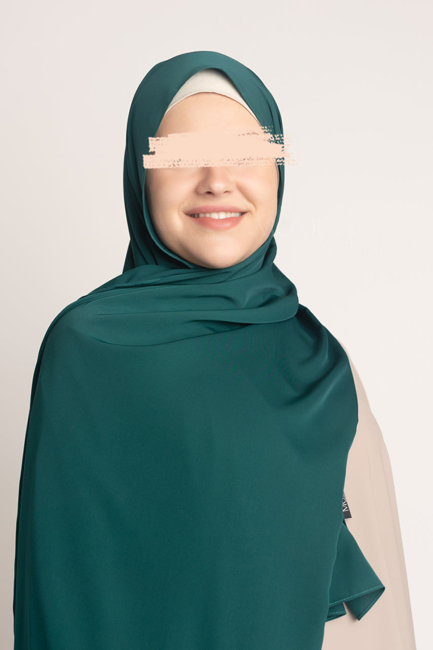 Medina Silk Hijab - Deep Teal