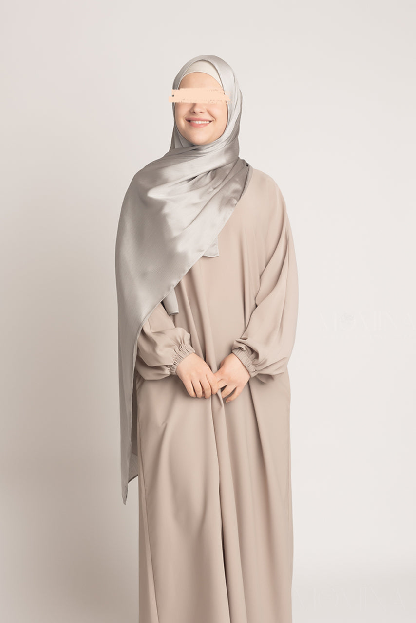 Hijab froissé en satin de soie - Moondust