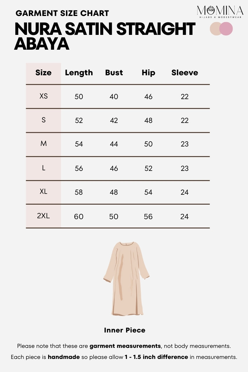 Nura Satin Straight Abaya - Sandstone