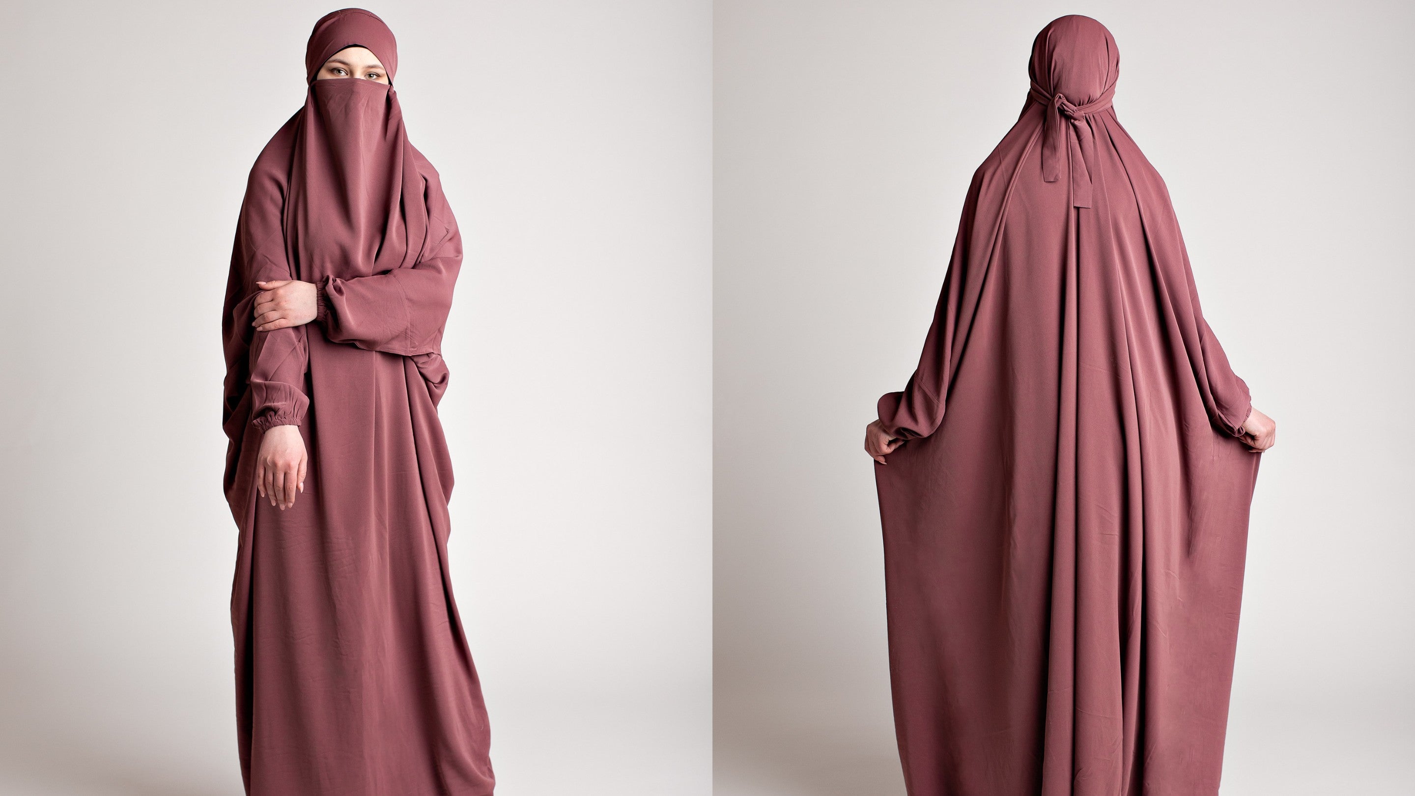 Prayer dress front and back - Momina Hijabs