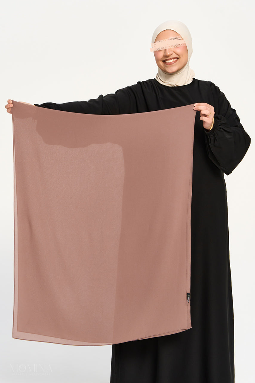 Premium Chiffon Hijab - Ash Brown
