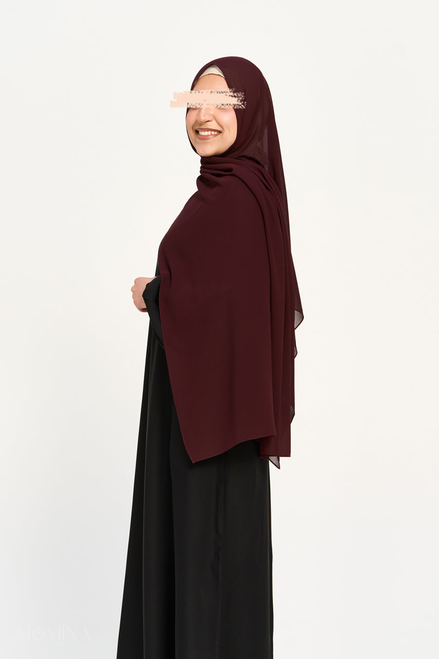 Premium Chiffon Hijab - Plum