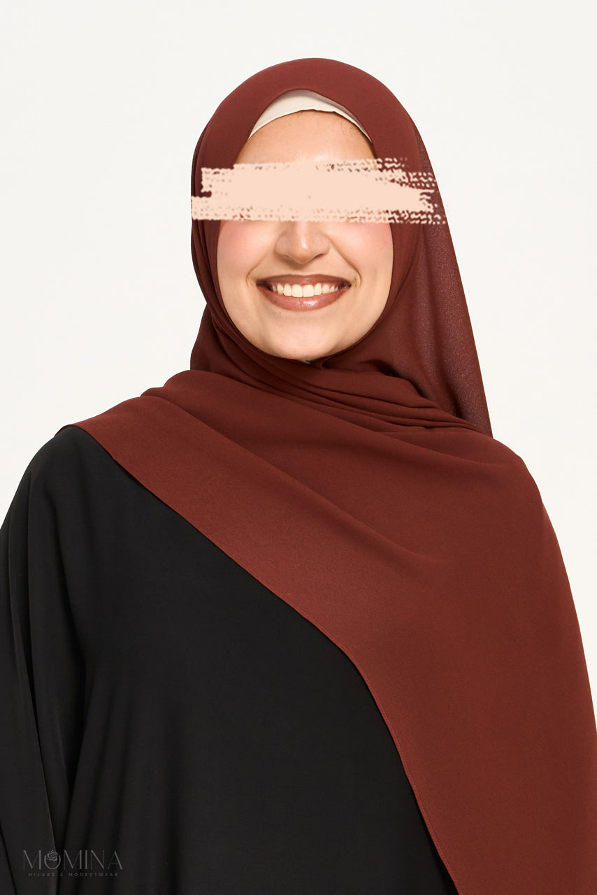 Premium Chiffon Hijab - Red Henna