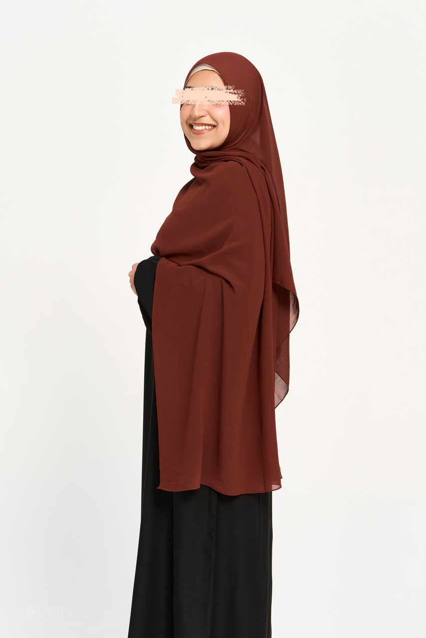 Premium Chiffon Hijab - Red Henna