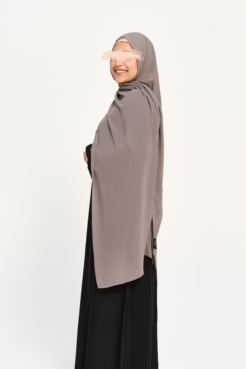 Premium Chiffon Hijab - Rusty Gray