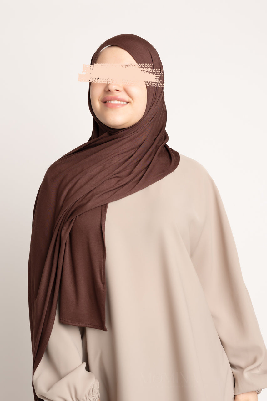 Premium Jersey Hijab - Brownie