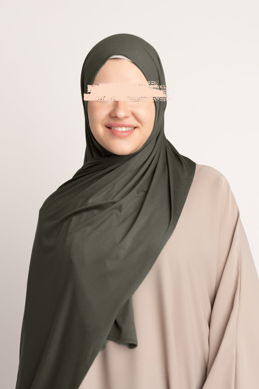 Premium Jersey Hijab - Gun Metal