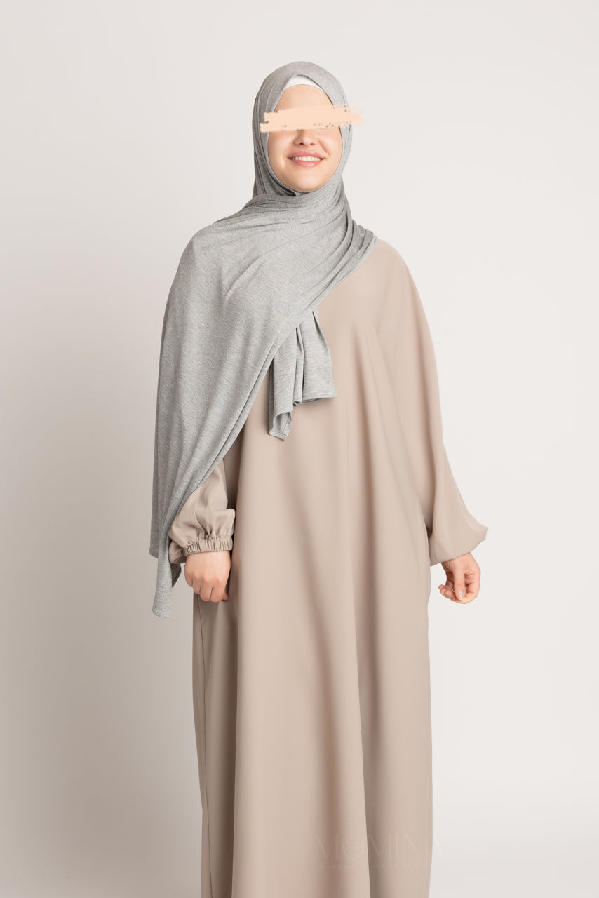 Premium Jersey Hijab - Light Marble Gray