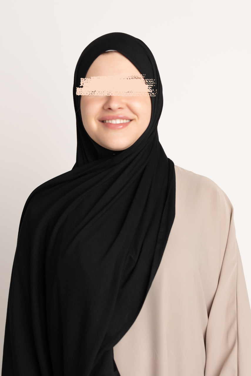 Premium Jersey Hijab - Raven