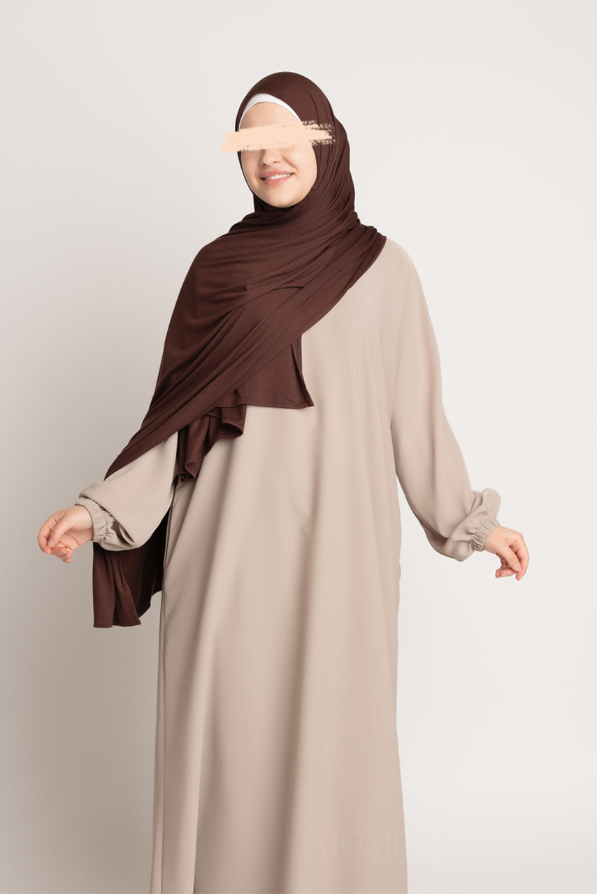 Premium Maxi Jersey Hijab - Brownie | Momina Hijabs