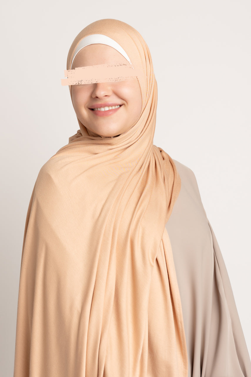 Premium Maxi Jersey Hijab - Camel