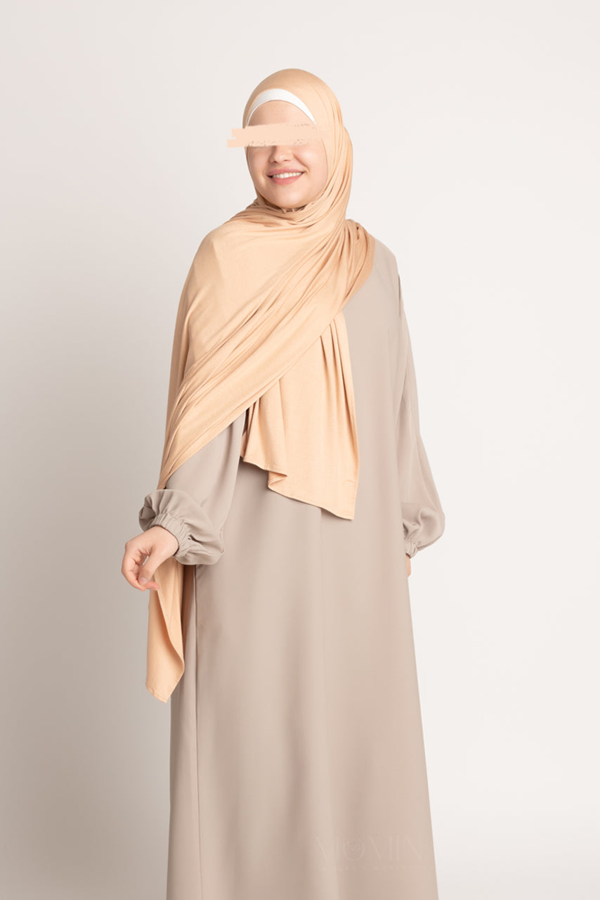 Premium Maxi Jersey Hijab - Camel