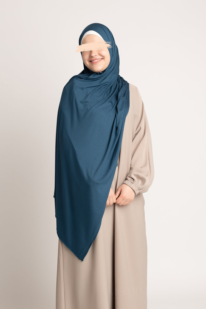 Premium Maxi Jersey Hijab - Peacock