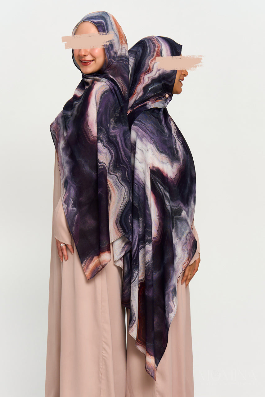 Printed Modal Hijab - Molten Mauve
