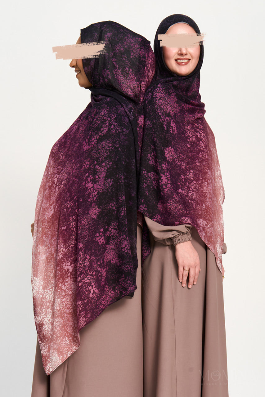 Printed Modal Hijab - Twilight Rose | Momina Hijabs