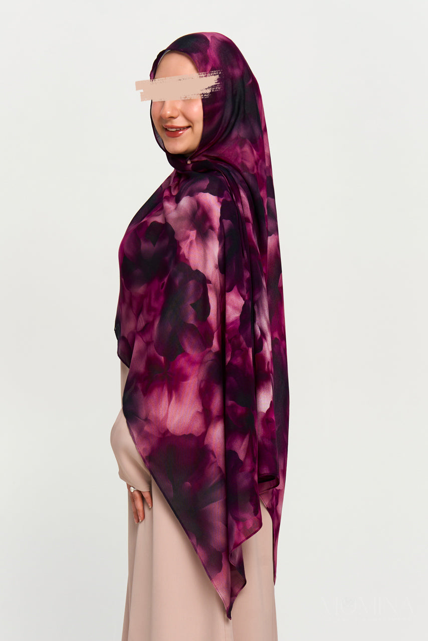 Printed Modal Hijab - Velvet Rose