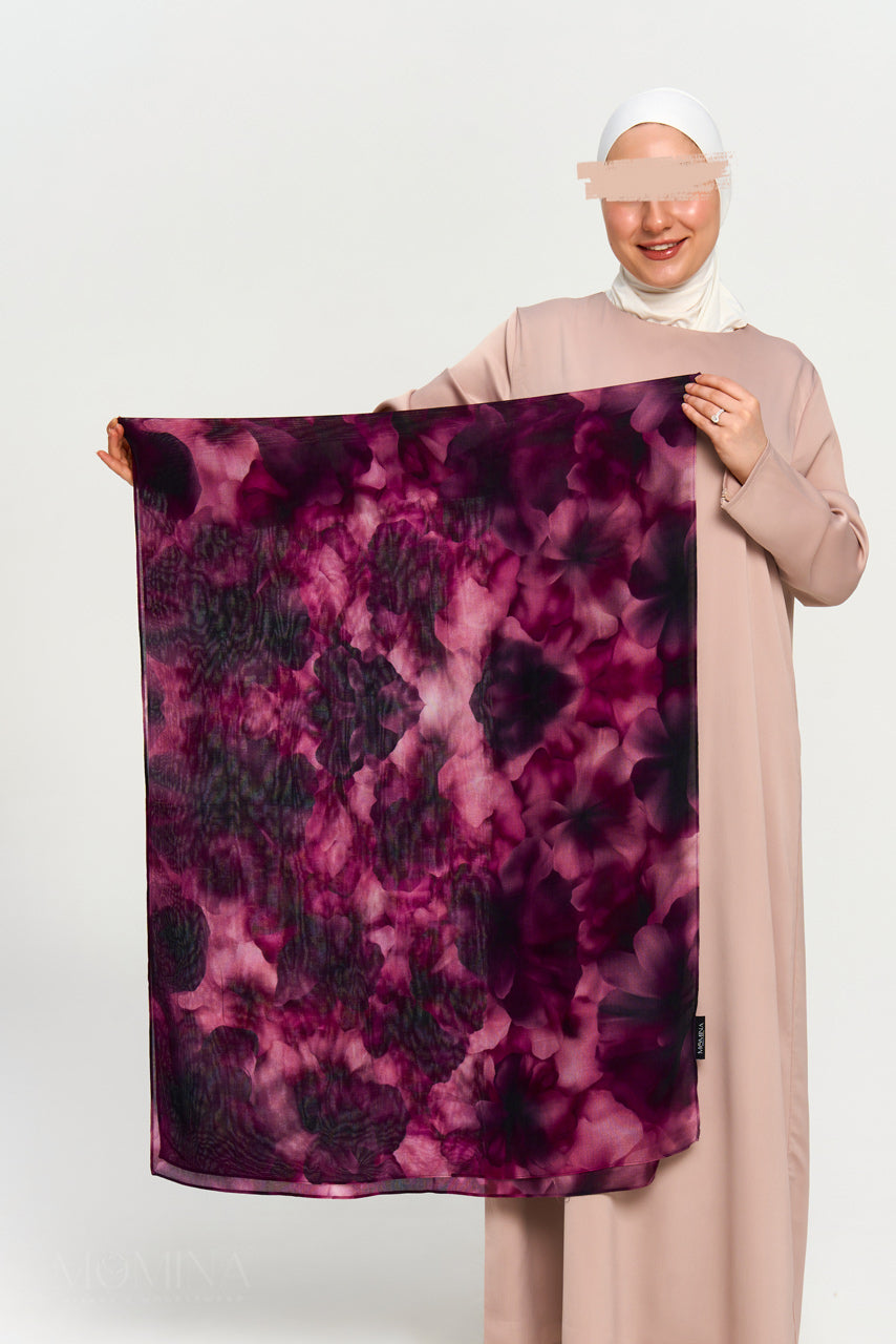 Printed Modal Hijab - Velvet Rose