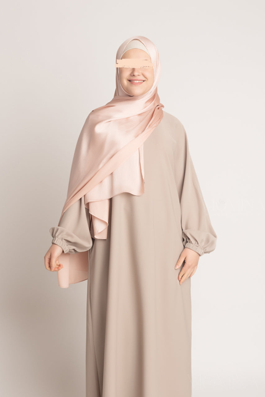 Silk Satin Crinkle Hijab - Rosewater