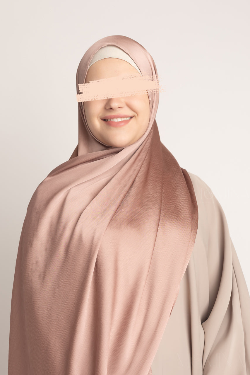 Silk Satin Crinkle Hijab - Spiced