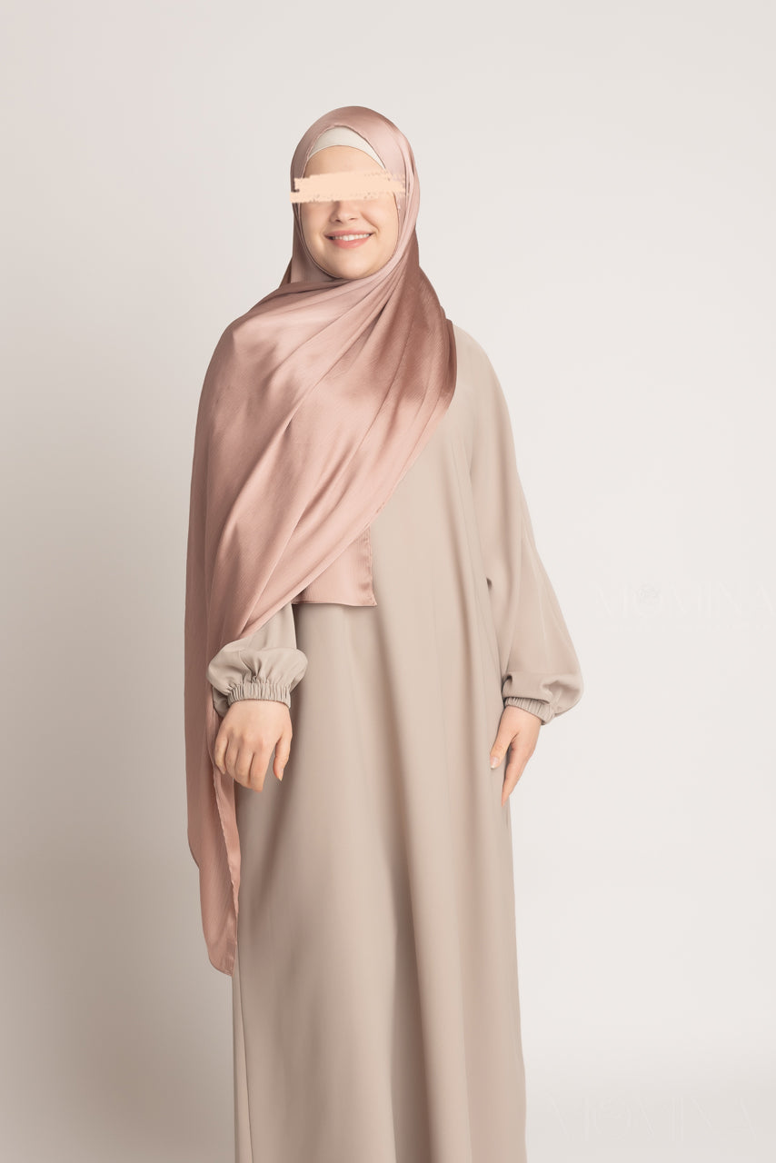 Hijab en satin de soie froissé - Épicé