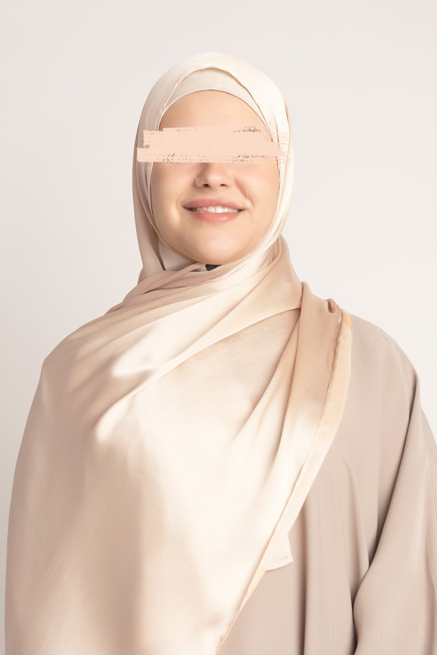 Hijab froissé en satin de soie - Stardust