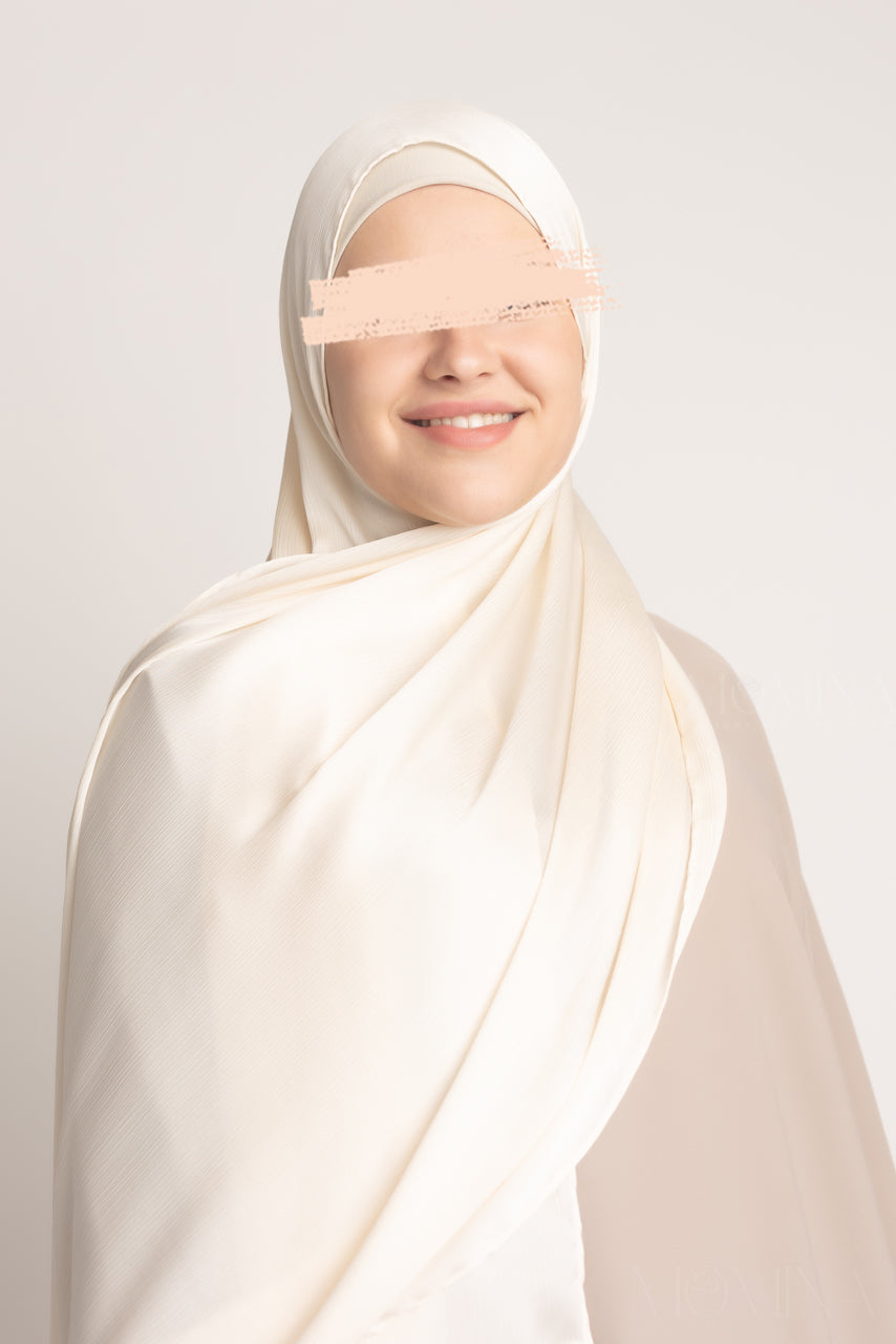 Hijab froissé en satin de soie - Starlight