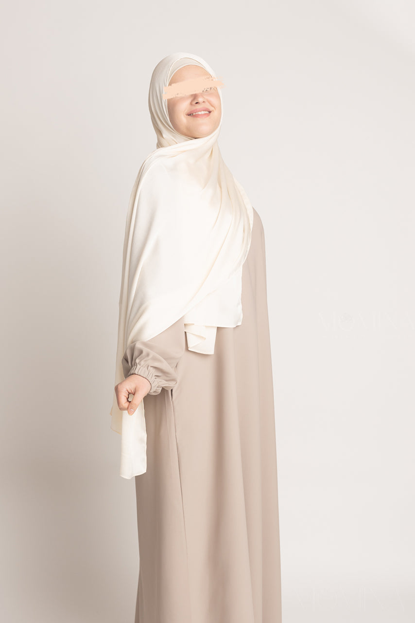 Hijab froissé en satin de soie - Starlight