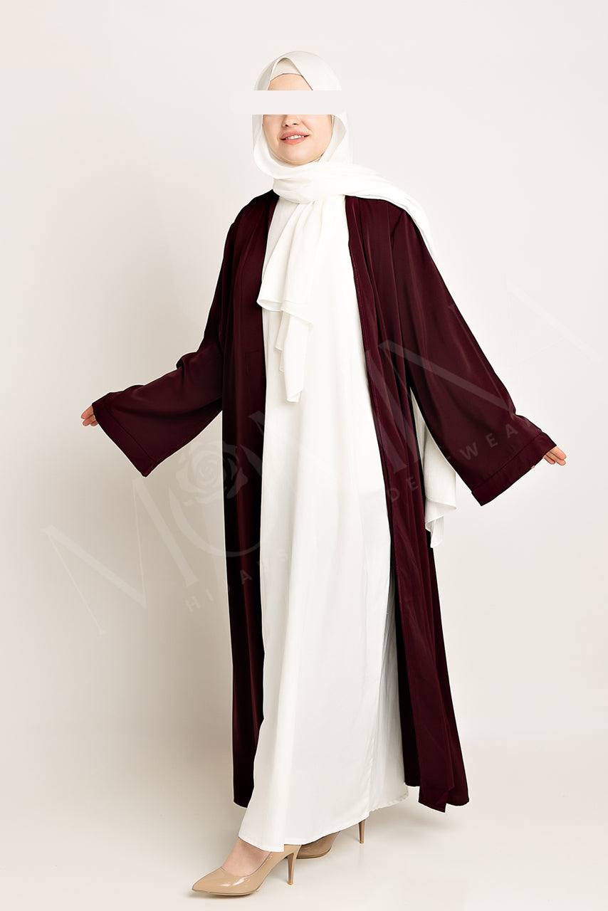 Amal Abaya Outer - Beetroot - Momina Hijabs & Modestwear ™