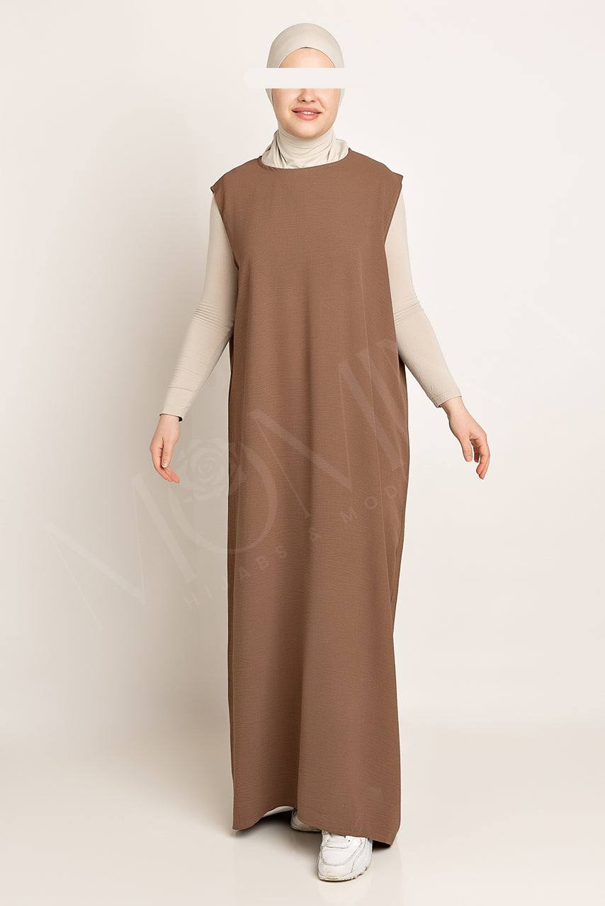 Amani Textured Abaya Inner - Cocoa Brown - Momina Hijabs & Modestwear ™