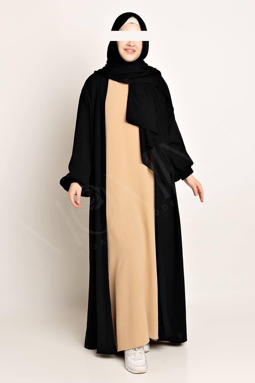 Amani Textured Abaya Outer - Smolder - Momina Hijabs & Modestwear ™