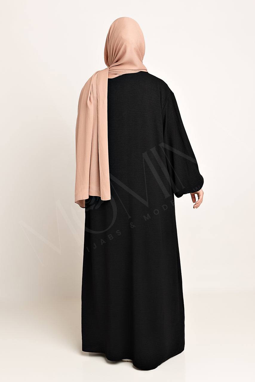 Amani Textured Abaya Outer - Smolder - Momina Hijabs & Modestwear ™