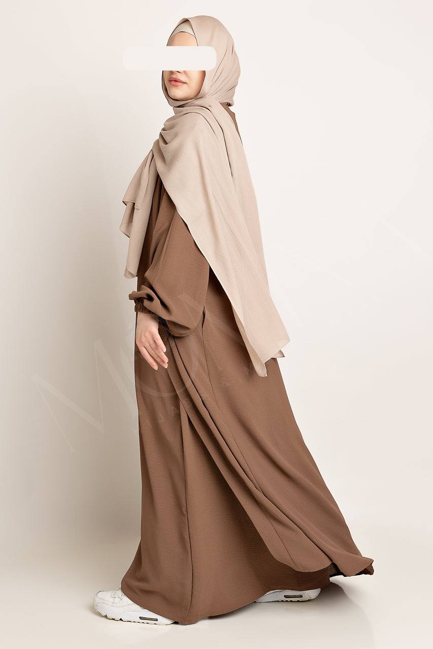 Amani Textured Abaya Set - Cocoa Brown - Momina Hijabs & Modestwear ™