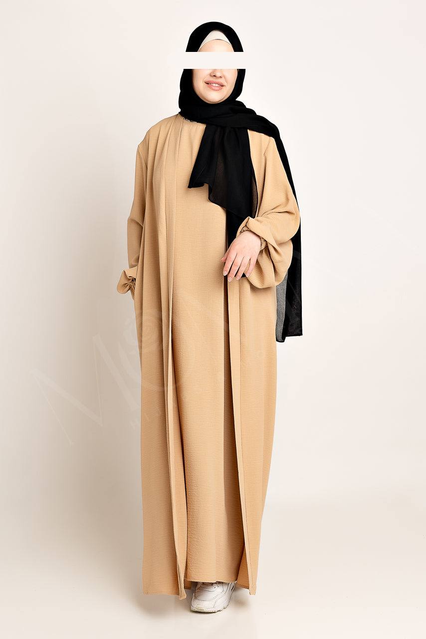 Amani Textured Abaya Set - Peanut - Momina Hijabs & Modestwear ™