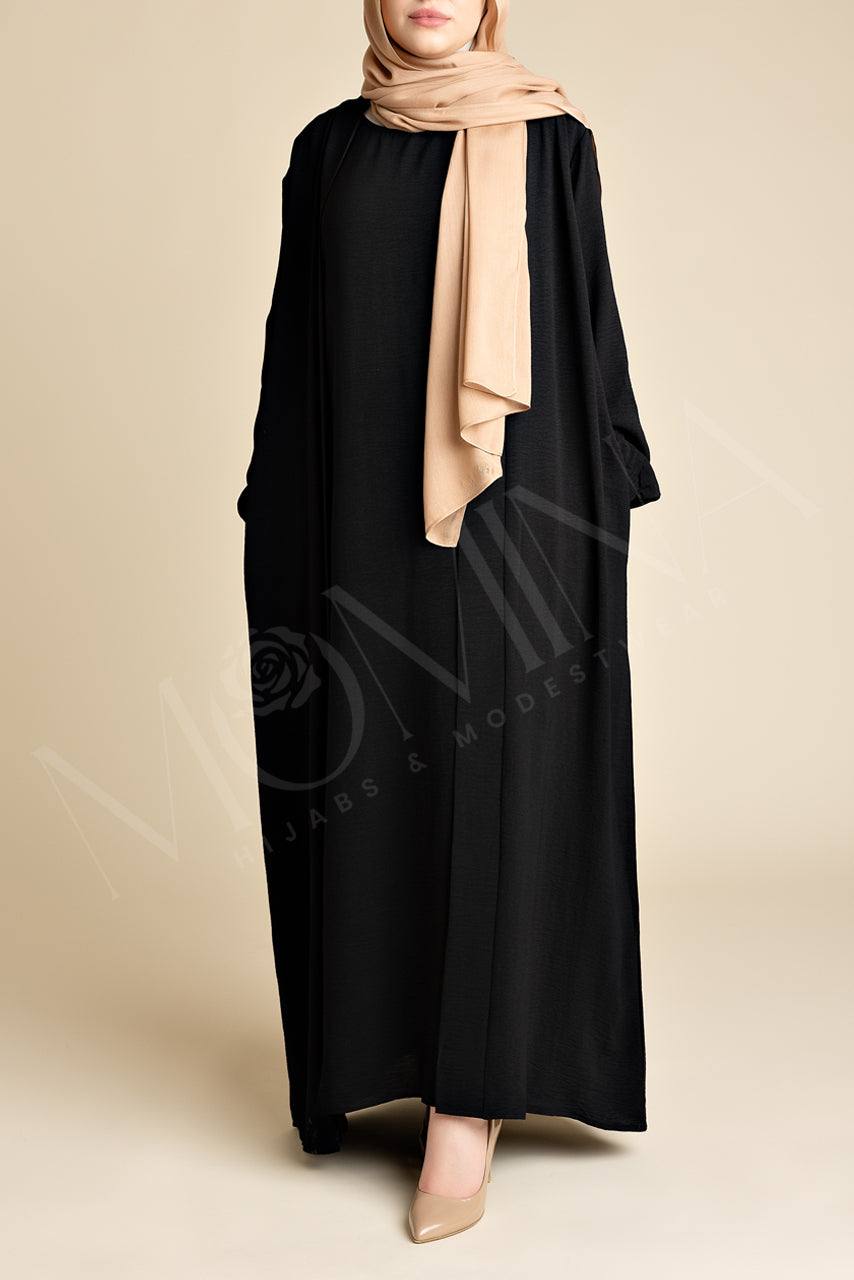 Amani Textured Abaya Set - Smolder - Momina Hijabs