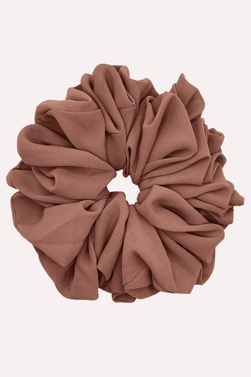 Hazelnut Chiffon Hijab Scrunchie by Momina Hijabs