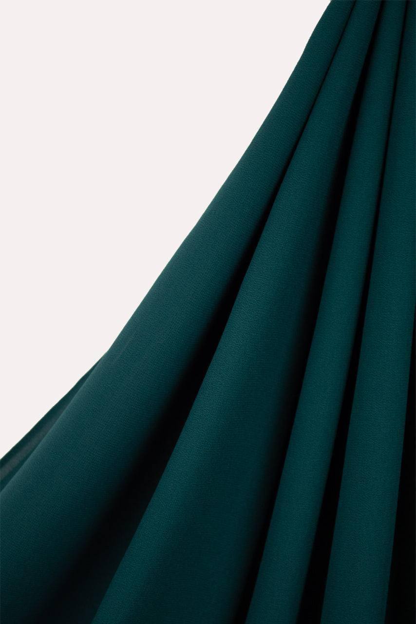 Dark Green Classic Chiffon Hijab - Emerald - Hanging