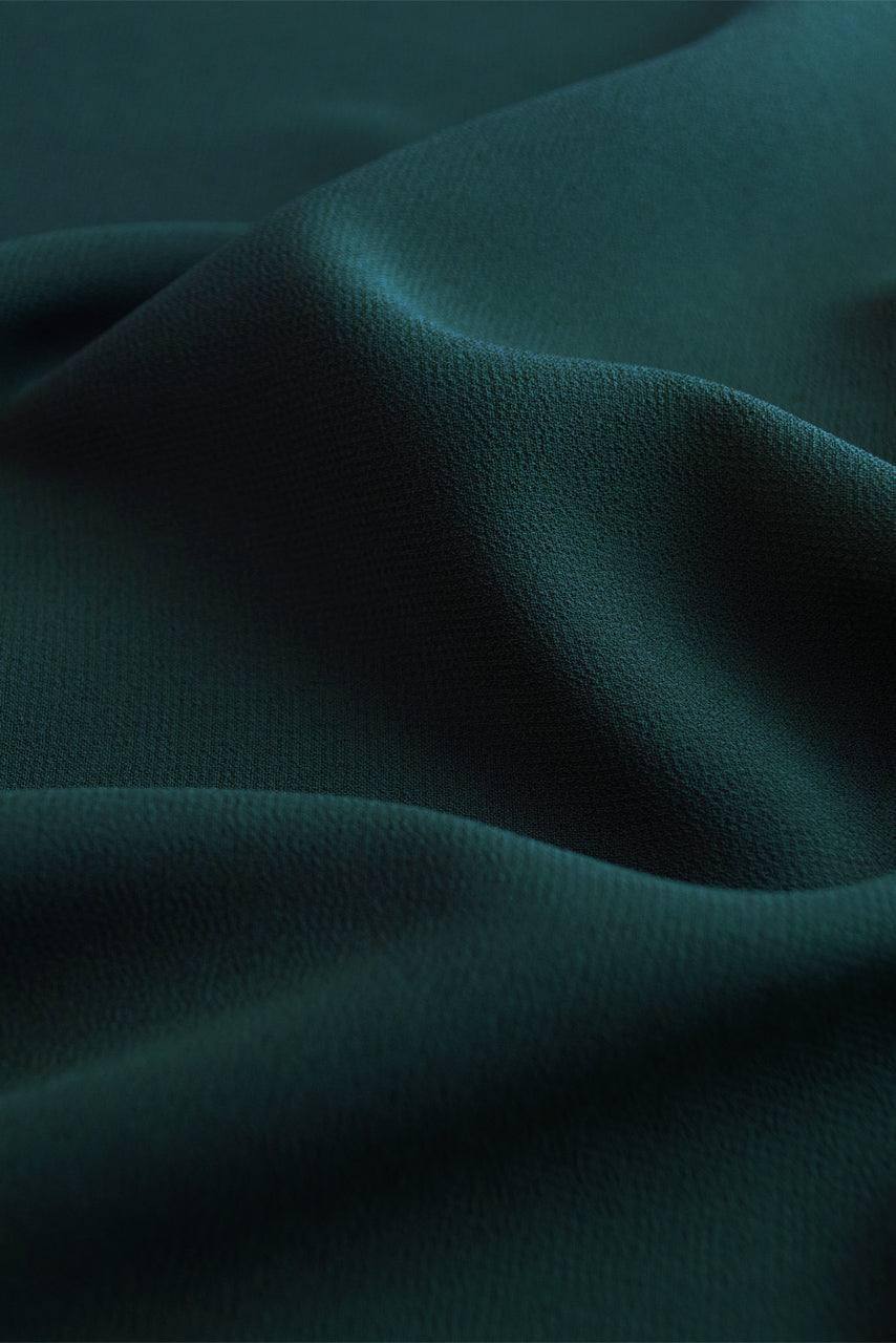 Dark Green Classic Chiffon Hijab - Emerald - Fabric