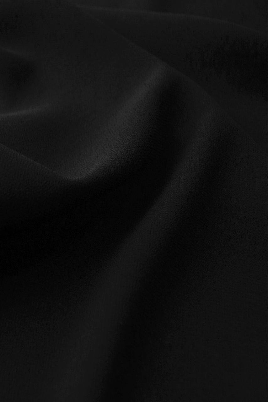 Black Classic Chiffon Hijab - Midnight - Fabric