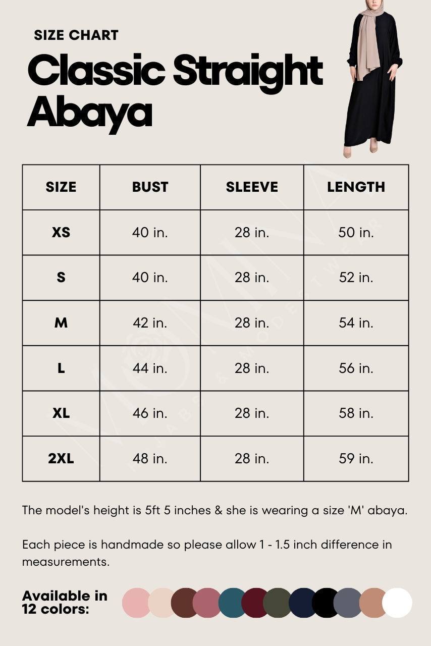 Classic Straight Abaya - Aminah - Momina Hijabs & Modestwear ™