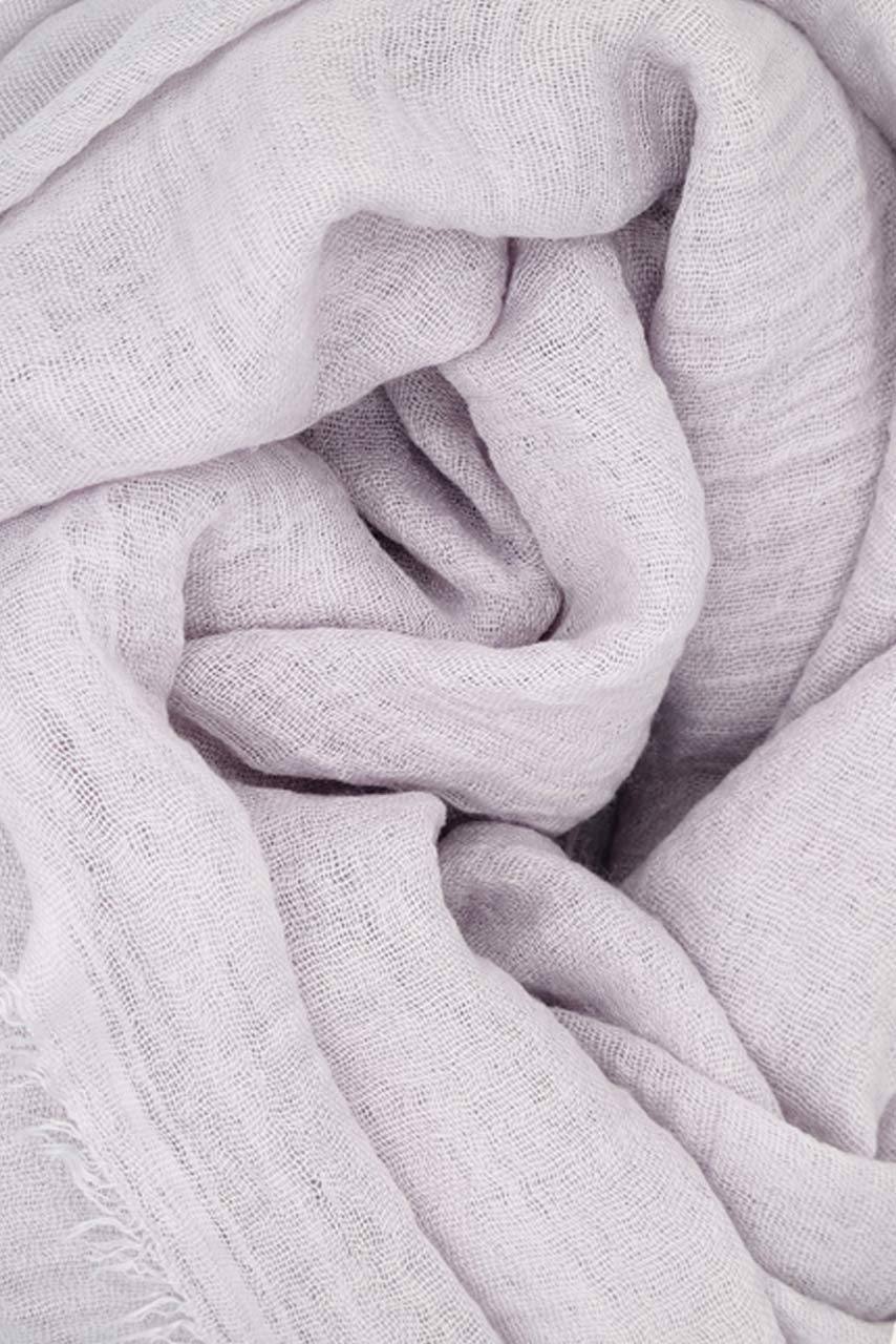 Cotton Crinkle Hijab - Dove Grey - light grey color - fabric closeup
