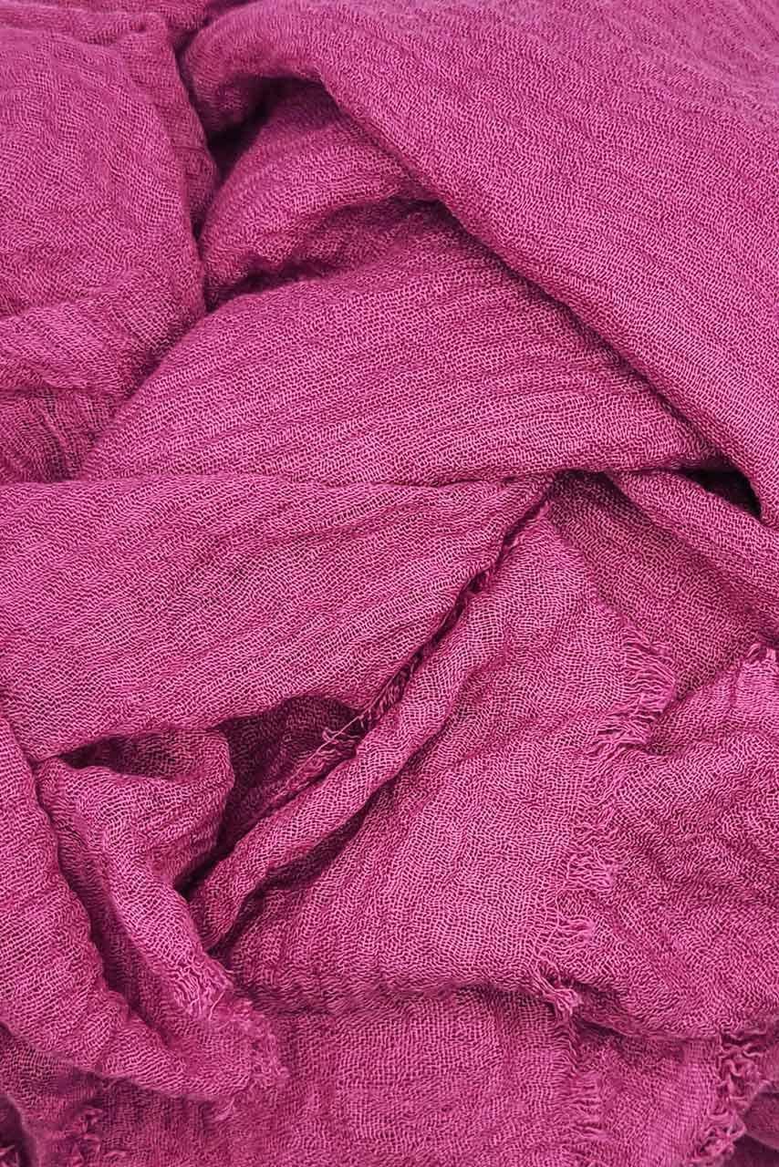 Cotton Crinkle Hijab - Mulberry - purple color - fabric closeup