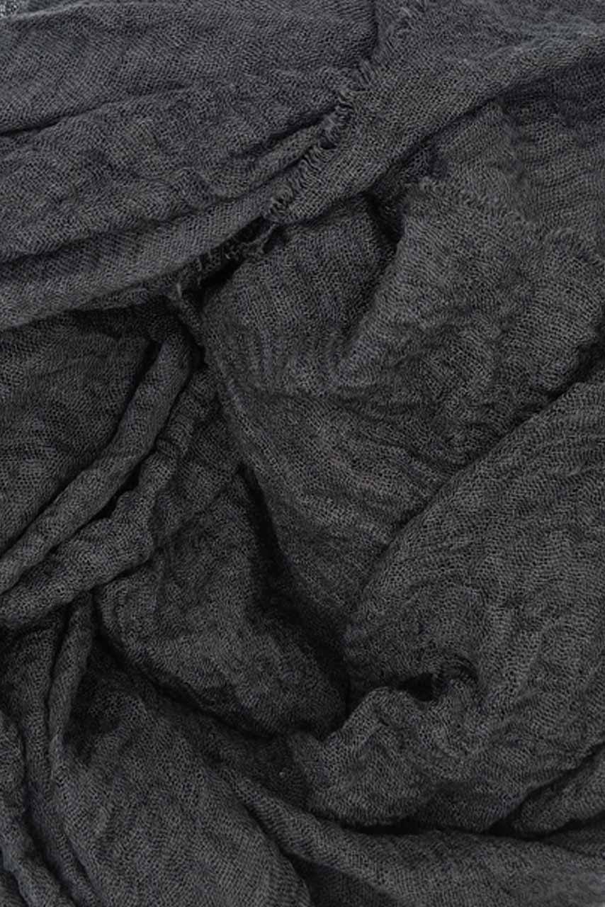 Cotton Crinkle Hijab - Onyx - black color - fabric closeup