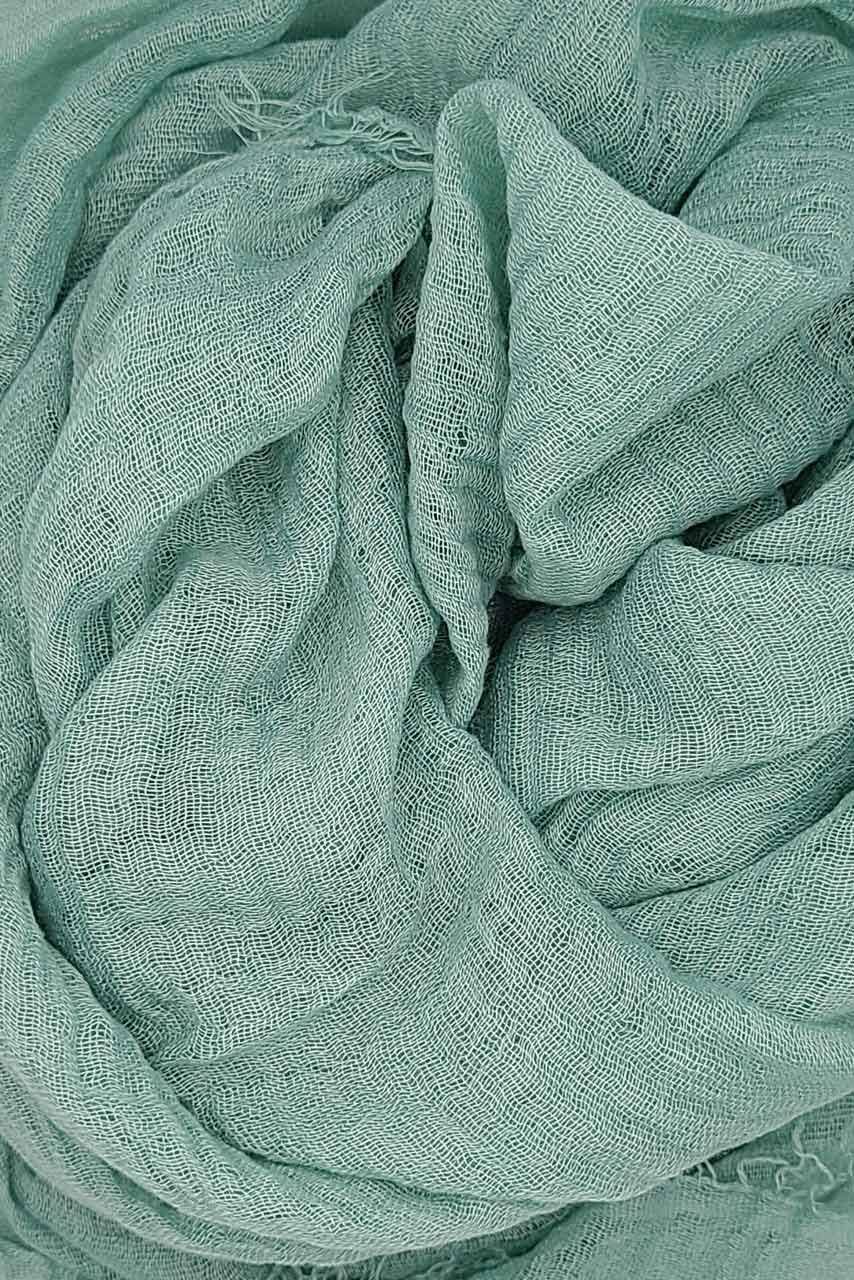 Cotton Crinkle Hijab - Sea Green - Light blue color - Fabric closeup