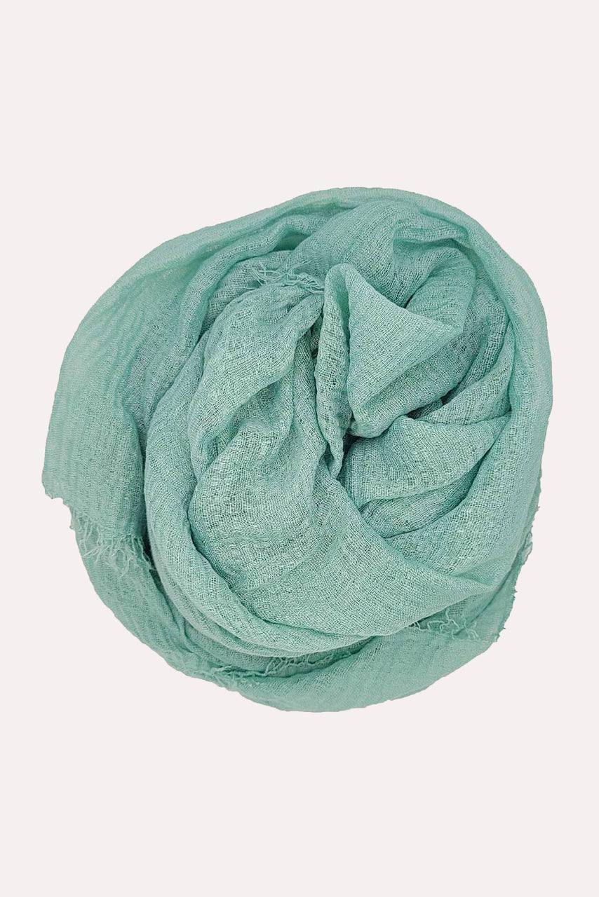 Cotton Crinkle Hijab - Sea Green - Momina Modestwear